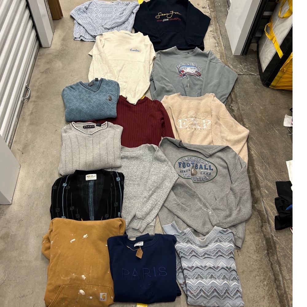 Lot of 14 Vintage Sweater Crewnecks Bundle Wholesale Vintage Sweaters Lot